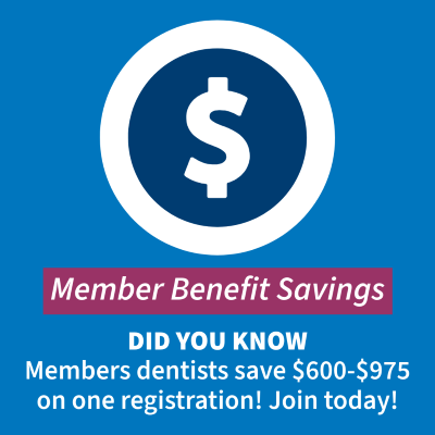 Image of notification of course savings for member dentists